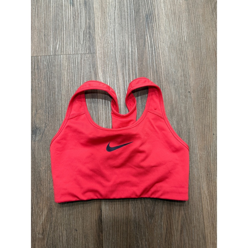 Nike Dri-FIT Womens Red Racerback Medium Support Sports Bra Small 822310-657